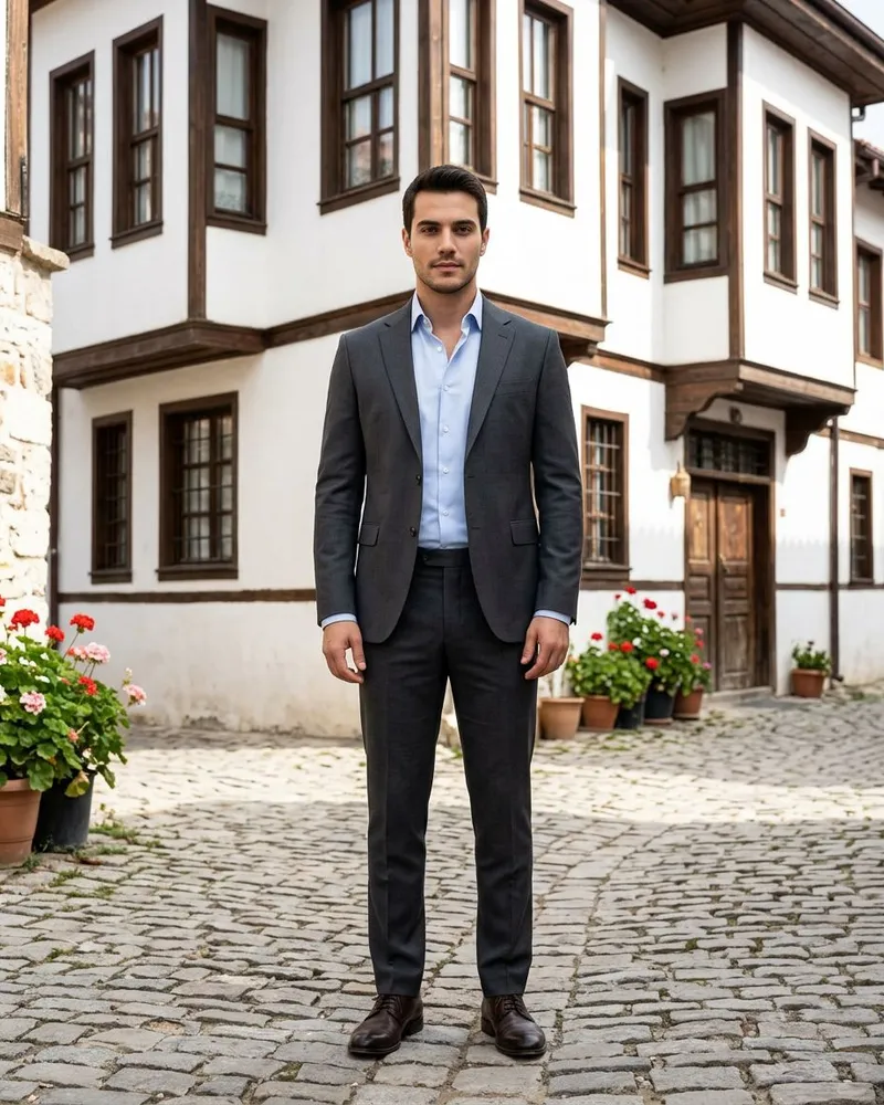 Charcoal Regular Fit Suit - Suits by Savas Textile