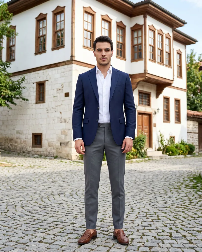 Navy Blazer Look - Blazers by Savas Textile