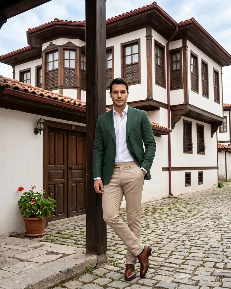 Green Blazer Look - Blazers by Savas Textile